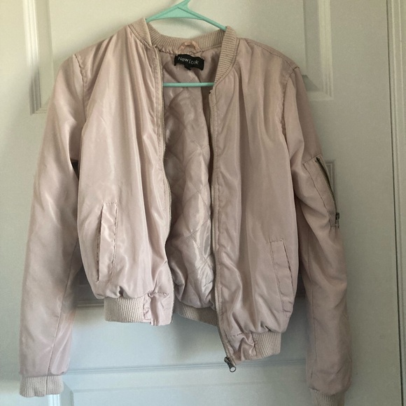 Baby pink bomber zip up jacket - Picture 1 of 5
